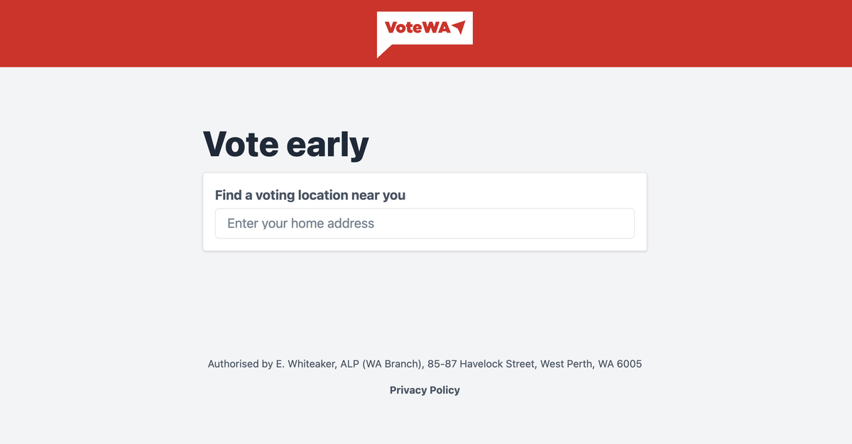 WA Labor's dodgy polling booth website